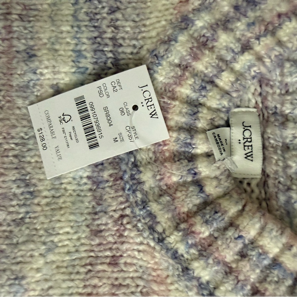 J.Crew Space-Dyed Mockneck Boyfriend Sweater NWT Size Medium - Picture 2 of 6